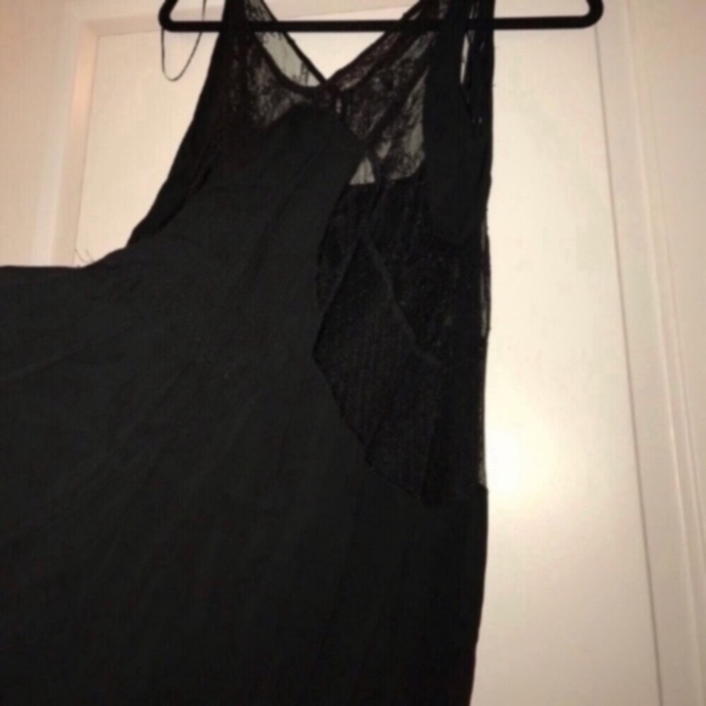 Black Zara Lace Dress with Attached Black Slip - Picture 6 of 8
